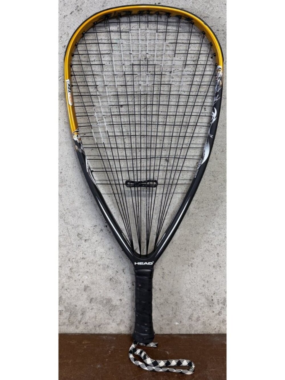 Head YouTek TKO 185g Racquetball Racquet - 3 ⅝” Grip - Black/Gold/White